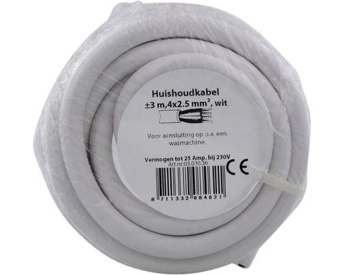 Huishoudsnoer vmvl 2,5 qm wit 3m - Image 2