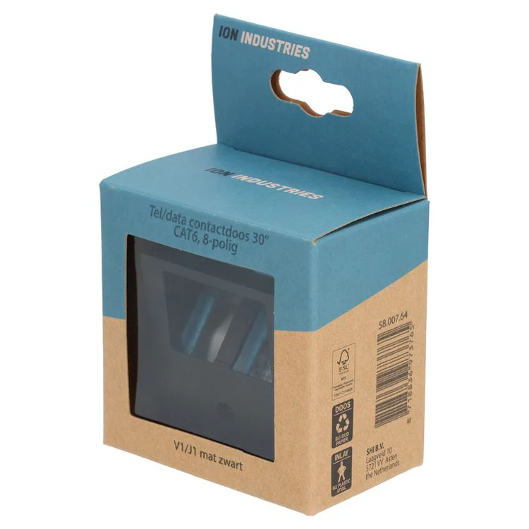 ION Industries V1/J1 contactdoos telefoon/data cat6 zwart - Image 7