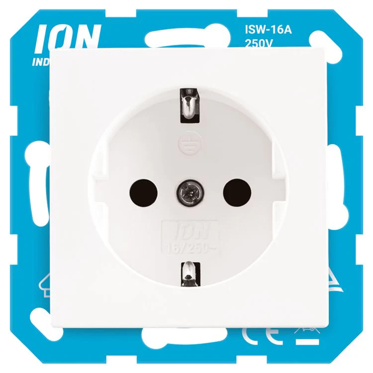 ION Industries inbouw stopcontactdoos 1-voudig randaarde wit