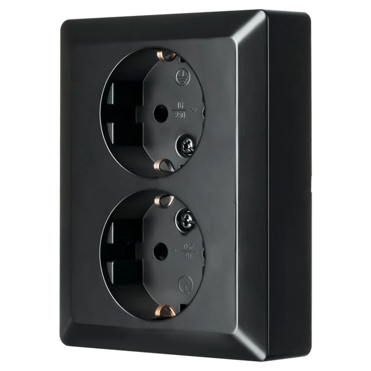 ION Industries inbouw stopcontactdoos 2-voudig randaarde zwart - Image 4