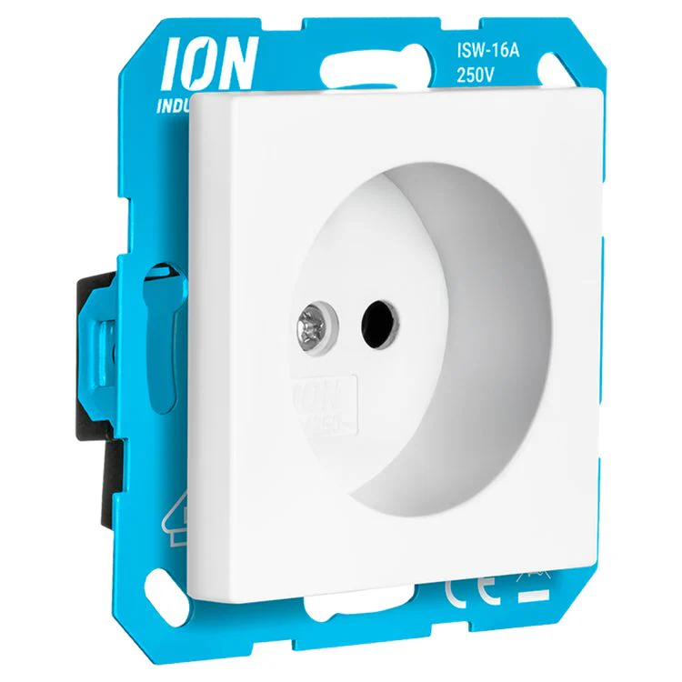 ION Industries inbouw stopcontactdoos met klep 1-voudig randaarde wit - Image 2