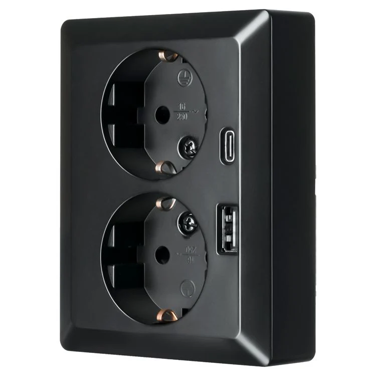 ION Industries inbouw stopcontactdoos met USB A/C 2-V randaarde zwart - Image 4