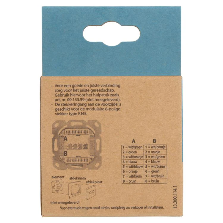 ION Industries inbouw stopcontactdoos CAT6 1-voudig wit - Image 3