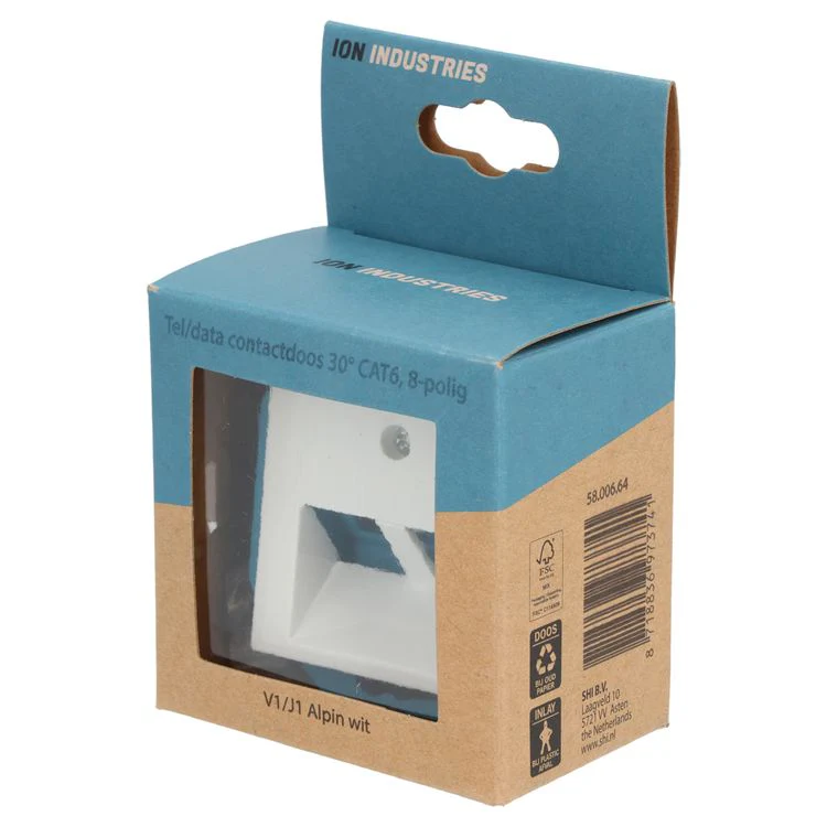 ION Industries inbouw stopcontactdoos CAT6 1-voudig wit - Image 6