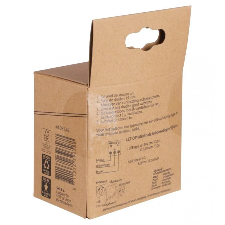 Jung inbouw stopcontactdoos met USB A/C 1-voudig randaarde polar wit - Image 3