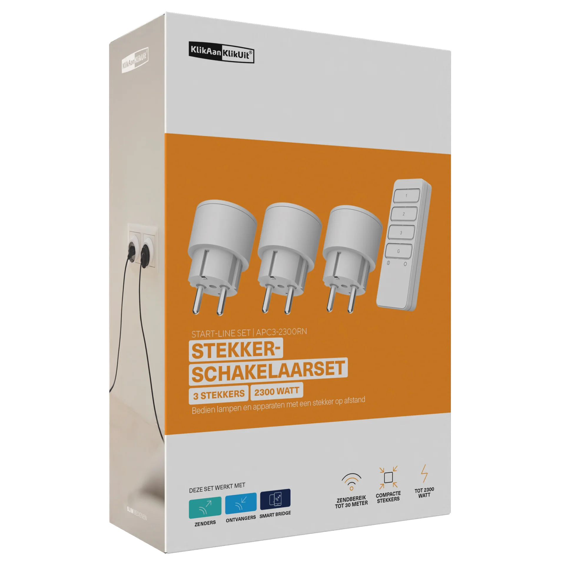 Klik Aan Klik Uit Startlijn opbouw stekkerschakelaarset wit - Image 2
