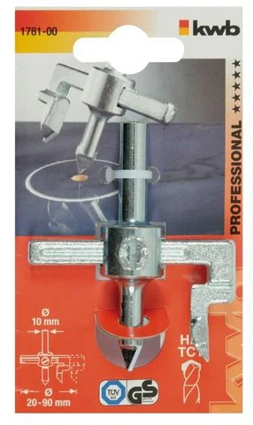 KWB cirkelsnijder uitschuifbaar 20-90mm