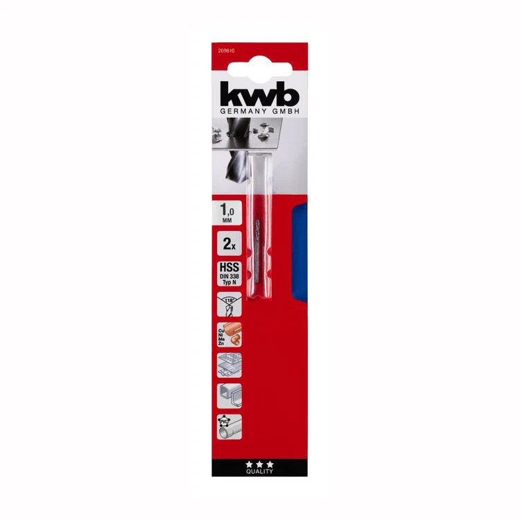 KWB HSS boor 1mm 2 stuks - Image 2