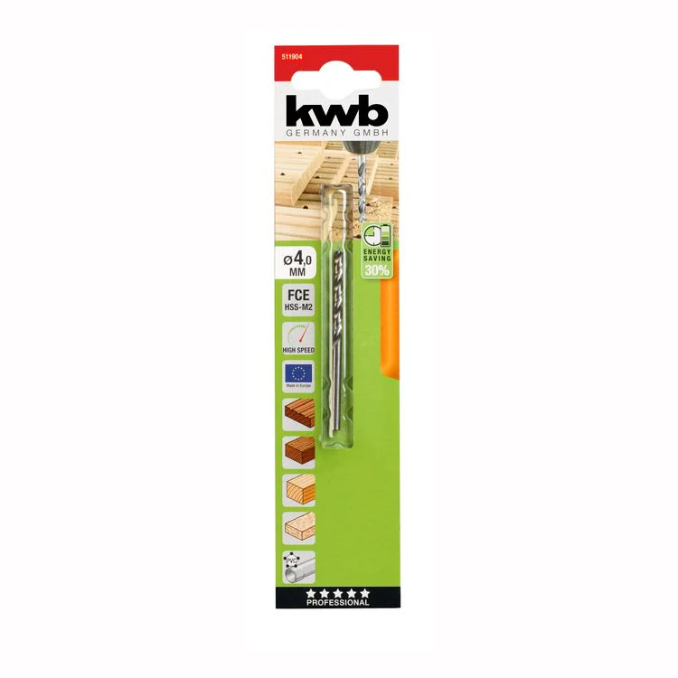 KWB HSS hardhoutboor ø4mm - Image 2