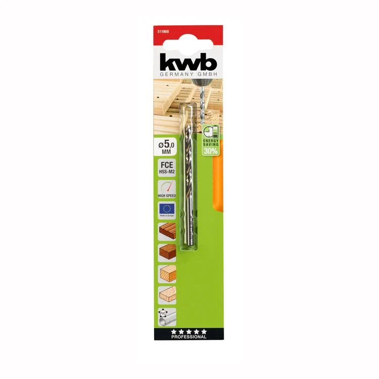 KWB HSS hardhoutboor ø5mm - Image 2