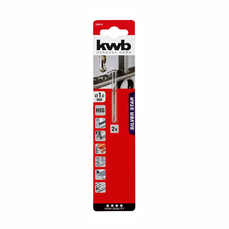 KWB Silver Star HSS metaal-/spiraalboor ø1mm 2 stuks - Image 2