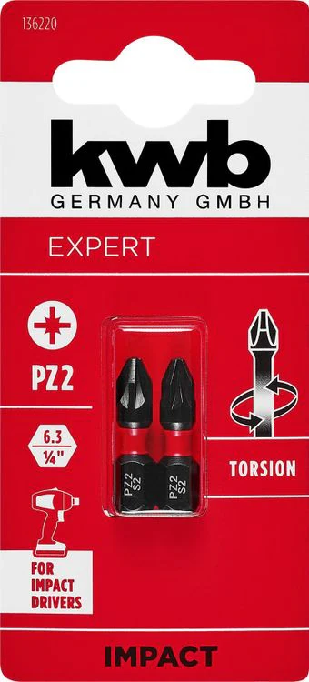 KWB Torsion schroefbit 25mm PZ2 2st