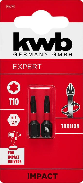 KWB Torsion schroefbit 25mm T10 2st