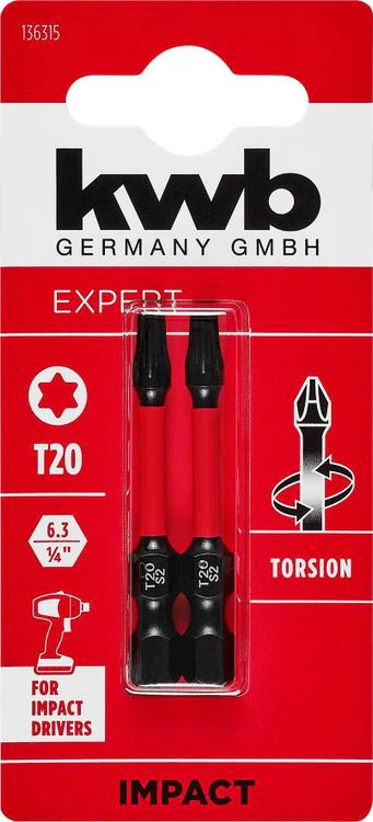 KWB Torsion schroefbit 50mm T20 2st