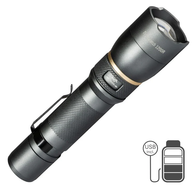 Led's Work LED zaklamp alu antraciet oplaadbaar 1200LM ⌀3,5x15,2cm - Image 5