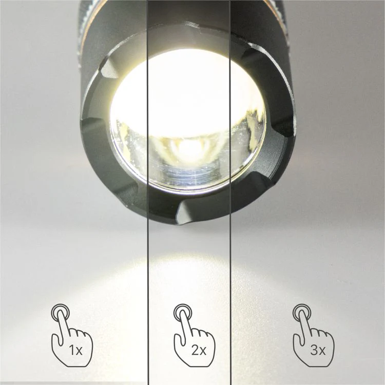 Led's Work LED zaklamp alu antraciet oplaadbaar 450LM ⌀2,7x11,7cm - Image 4