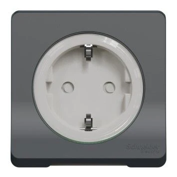 Merten inbouw stopcontactdoos 1-voudig randaarde grijs/antraciet - Image 5