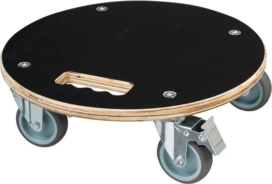 Nature planttrolley rond zwart hout ⌀38cm 250kg - Image 2