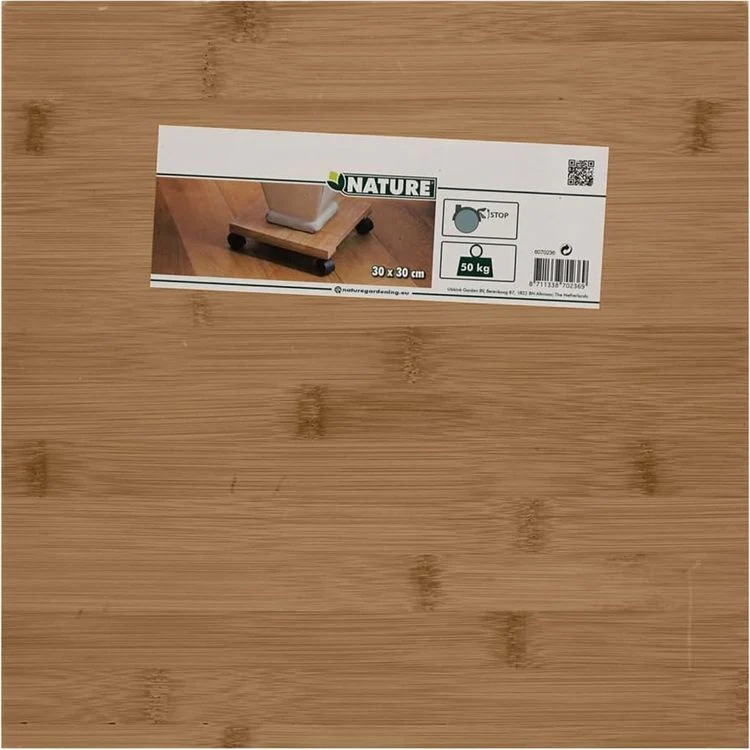 Nature planttrolley vierkant naturel bamboe 50kg - Image 2
