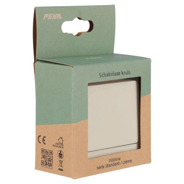 PeHa inbouw schakelaar kruis crème - Image 5