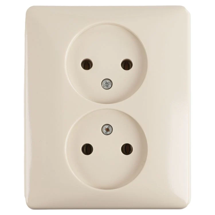 PeHa Standard inbouw contactdoos 2-voudig crème