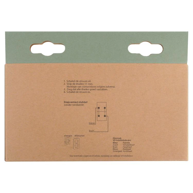 PeHa Standard inbouw contactdoos 2-voudig crème - Image 3