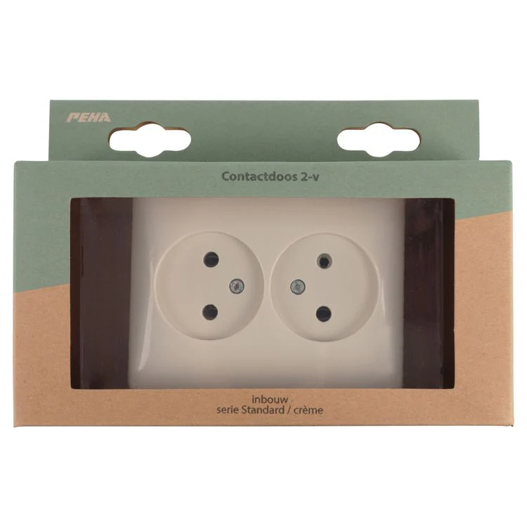 PeHa Standard inbouw contactdoos 2-voudig crème - Image 5
