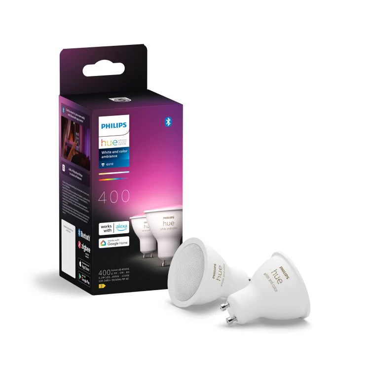 Philips Hue LED spot dimbaar GU10 mat RGBW 5,7W 400LM 2st - Image 3
