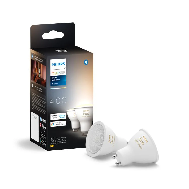 Philips Hue LED spot dimbaar GU10 mat warm wit 4,3W 400LM 2st - Image 3