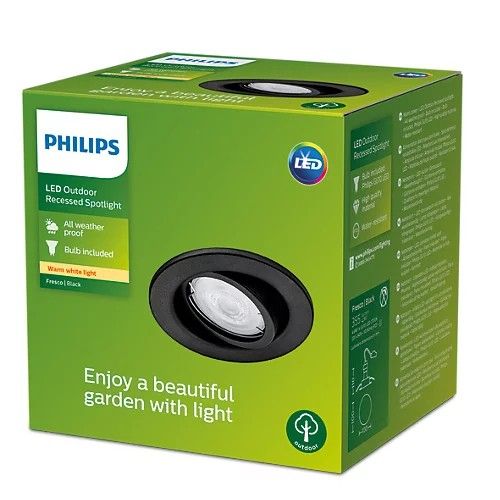 Philips inbouwspot Fresco zwart ⌀10cm - Image 2