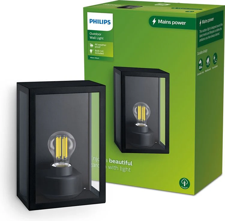 Philips LED buitenlamp Alzor wand rechthoek 25W zwart - Image 2