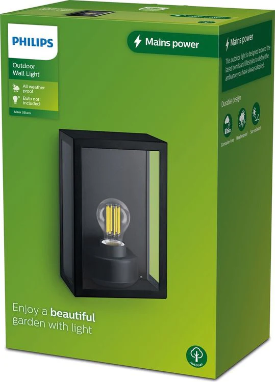 Philips LED buitenlamp Alzor wand rechthoek 25W zwart - Image 3