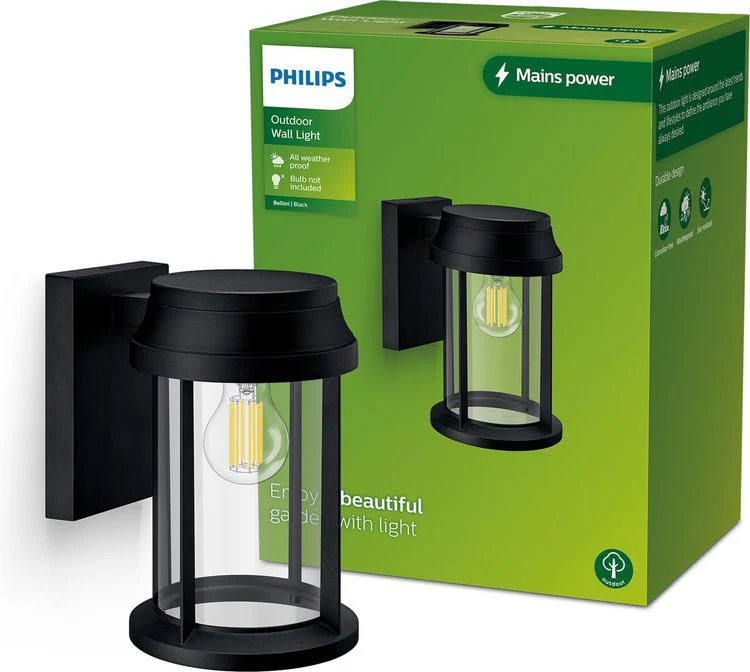 Philips LED buitenlamp Bellini wand rond 25W zwart - Image 2