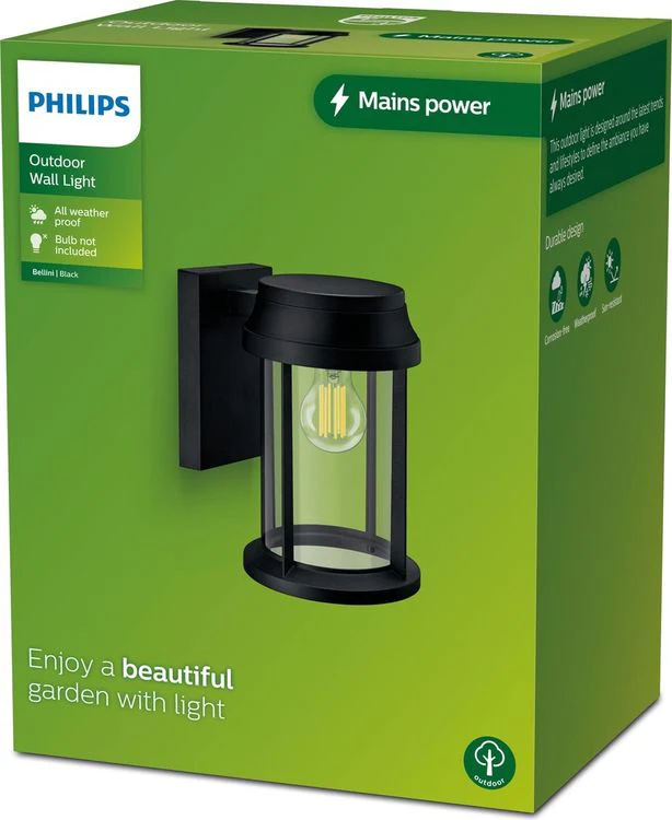 Philips LED buitenlamp Bellini wand rond 25W zwart - Image 3