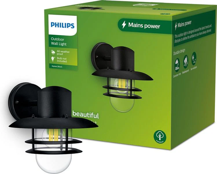 Philips LED buitenlamp Inyma wand rond 25W zwart - Image 2