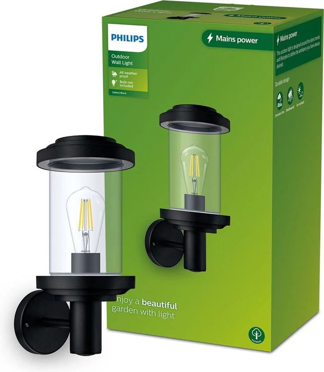 Philips LED buitenlamp Listra wand rond 25W zwart - Image 2
