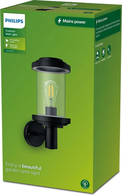 Philips LED buitenlamp Listra wand rond 25W zwart - Image 3