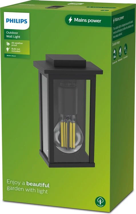 Philips LED buitenlamp Mirth wand rechthoek 25W zwart - Image 2