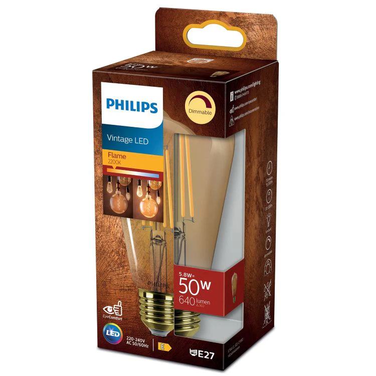 Philips LED globe dimbaar E27 goud warm wit 6W 640LM - Image 3
