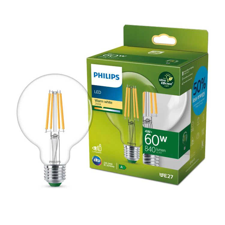 Philips LED globe E27 helder warm wit 4W 840LM - Image 3