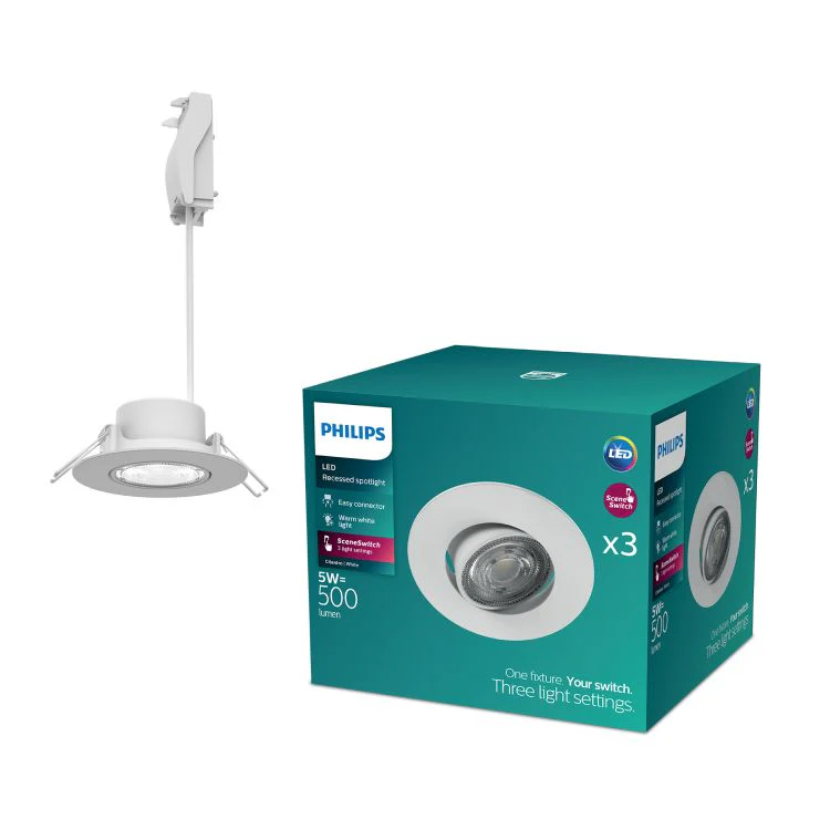 Philips LED inbouwspot Cilantro wit ⌀9cm set van 3 - Image 2