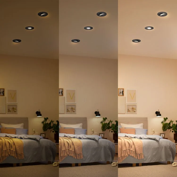 Philips LED inbouwspot Cilantro zwart ⌀9cm set van 3 - Image 5