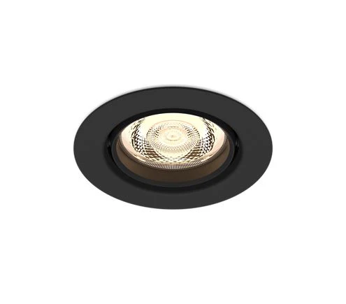 Philips LED inbouwspot Impala ⌀9,2cm dimbaar kantelbaar zwart