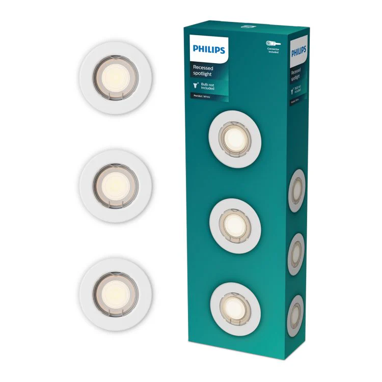 Philips LED inbouwspot Peridot grijs ⌀8,3cm set van 3 500lm - Image 2