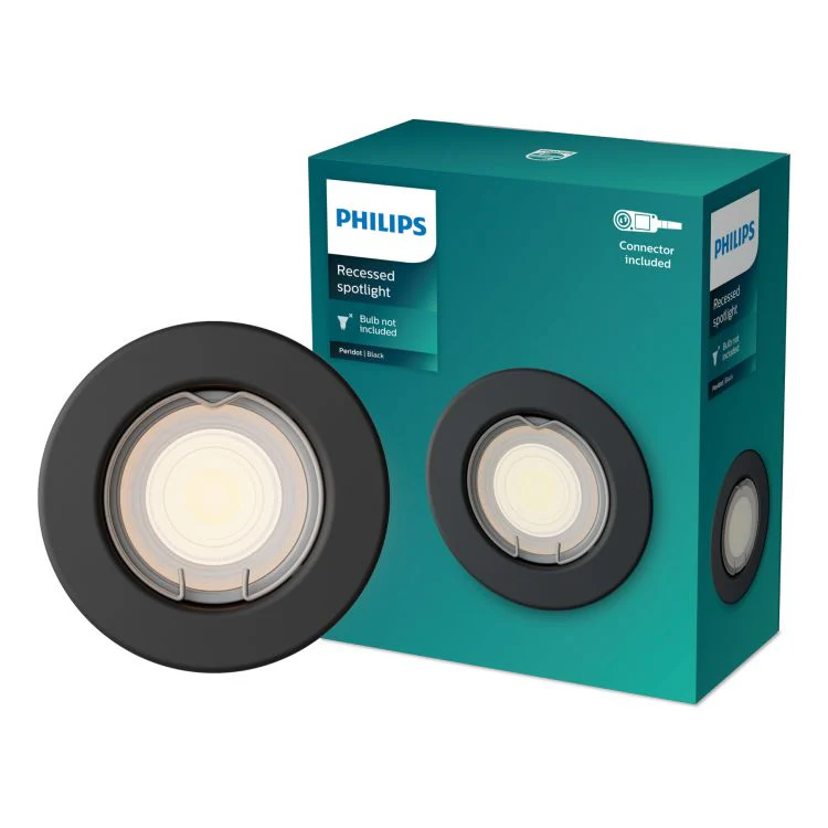 Philips LED inbouwspot Peridot zwart ⌀8,3cm 500lm - Image 2