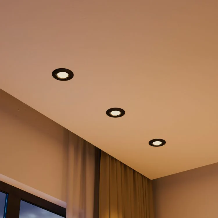 Philips LED inbouwspot Peridot zwart ⌀9cm set van 3 - Image 6