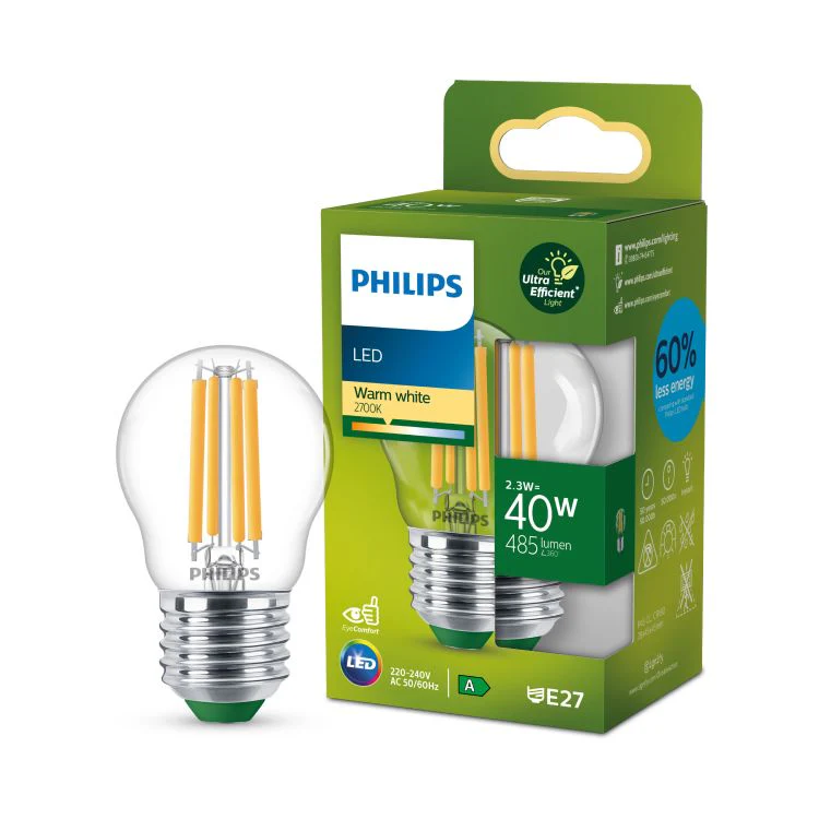 Philips LED kogel E27 helder warm wit 2,3W 485LM - Image 3