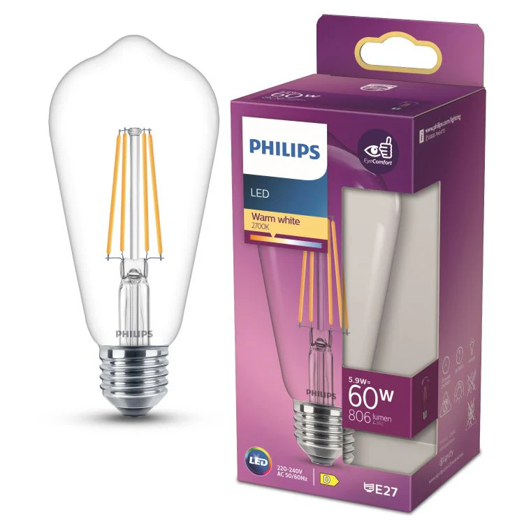 Philips LED lamp edison sceneswitch E27 helder ww 5,9W 806LM - Image 3
