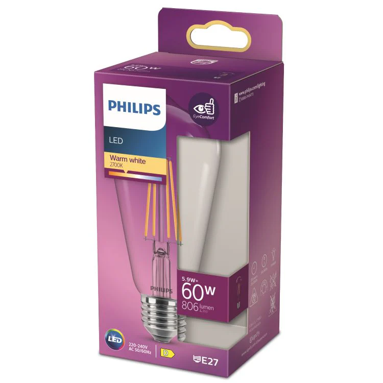 Philips LED lamp edison sceneswitch E27 helder ww 5,9W 806LM - Image 6