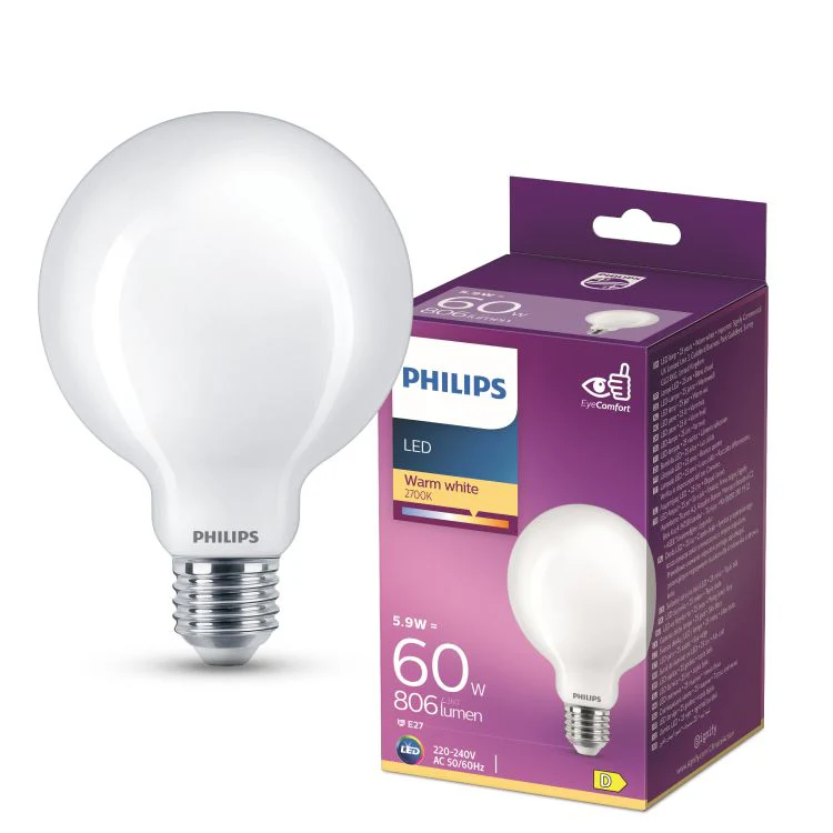 Philips LED lamp globe sceneswitch E27 mat warm wit 5,9W 806LM - Image 3